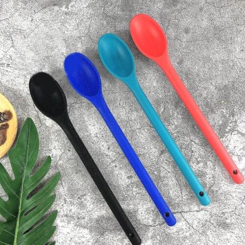 One Piece Design Food Stirring Cooking Tool Non-stick Silicone Long Handle Mixing Spoon Kitchen Cooking Utensil Tools tableware