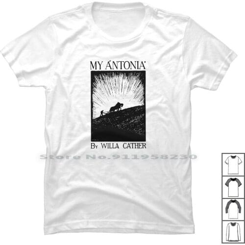 My Antonia Willa Cather Vintage Title Page T Shirt 100% Cotton Antoni Title Anton Will Toni Tage Page Tag Ill Ant Age To