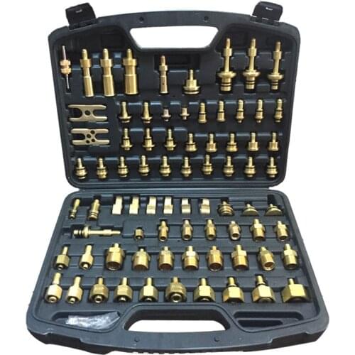 Car Detection Tool adaptere Set for European American Asia Car Auto Air Conditioning Leak Test Kit Car Repair Tool
