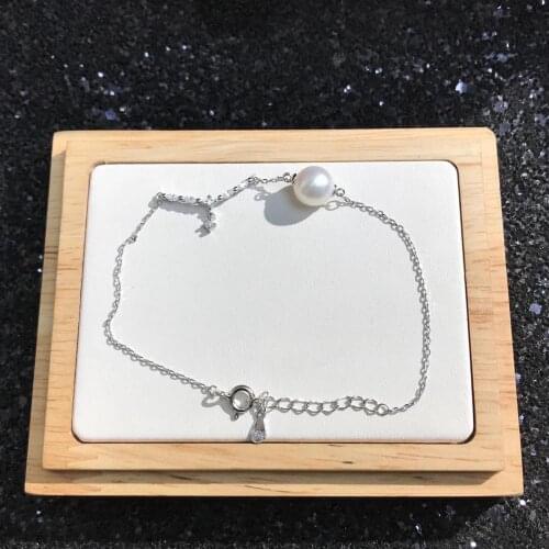 New 925 Sterling Silver Bracelet Settings Findings Mountings Base Parts Bangle for Crystal Agate Pearls Jade Coral Beads