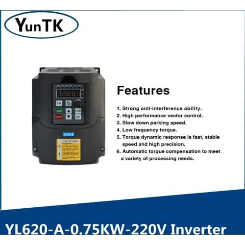 0.75KW 220V Frequency Converter Single-in Three-out motor Frequency Converter Controller For CNC Router