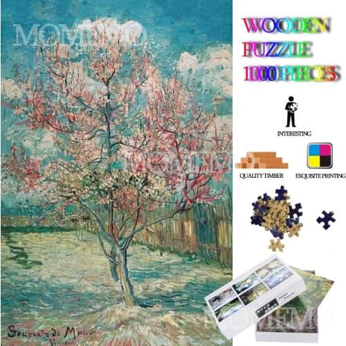 Pink Peach Tree In Blossom Wooden Jigsaw Puzzles World Famous Painting Puzzle for Adults DIY High Definition Puzzles Games Toys