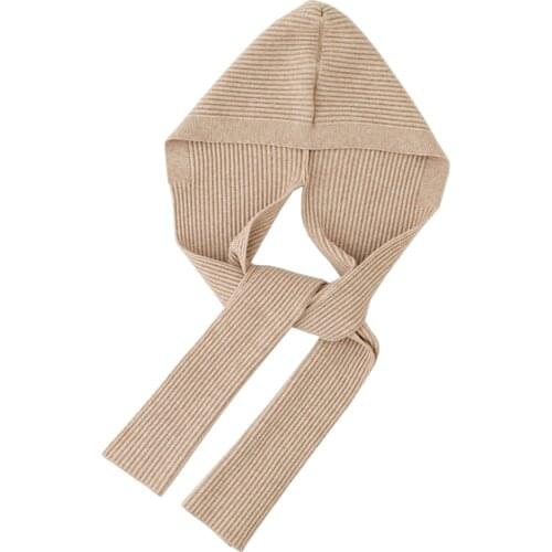 Solid Winter Women Knitted Hood Scarf Design Warm Shawl Wraps Long Hijab BandanasFemale Fashion Neckchief Viscose Pashmina Mujer