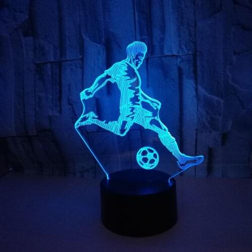 Playing Football LED 3D Lamp Remote Touch Switch 3D Night light USB Colorful Mood Sport Table Decorative Lamp Atmosphere Gifts