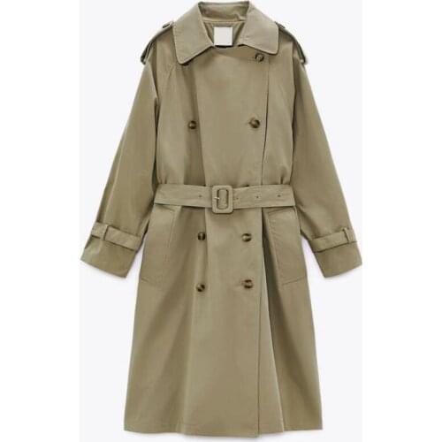 New Spring Autumn Women Fashion Vintage Long Trench Coat Chic Button With Belt Windbreaker Female Casual Solid Outwear