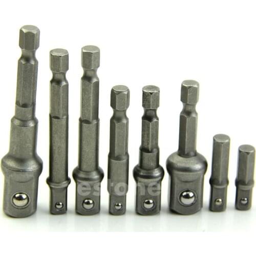 1/4" 3/8" 1/2"Power Drill Bit Driver Hex Socket Bar Wrench Adapter Extension