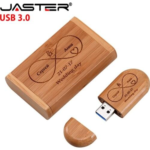 JASTER USB 3.0 wooden oval model +clamshell box usb flash drive 4GB 8GB 16GB 32GB 64GB pendrive video memory stick free shipping
