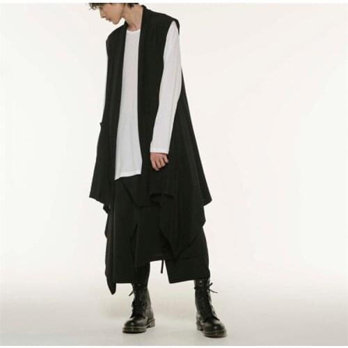 S-6XL!!New spring/Summer man personality cape sleeveless hoodie in the dark long cardigan show suit sunblock young windbreaker