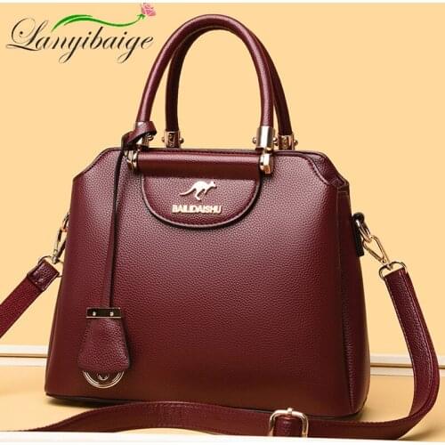 Ladies PU Leather Handbag Large Capacity Casual Simple Shoulder Bag Brand Designer Messenger Bag Retro Fashion Shoulder Bag