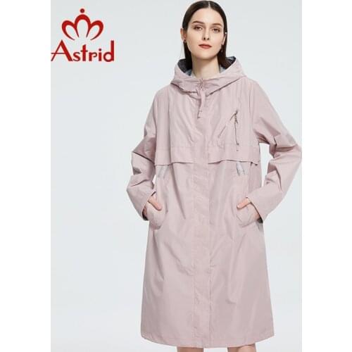 Astrid 2021 Spring Autumn Womens Trench Coat Women Jacket zipper Outerwear Female Fashion Long Bright Solid Windbreaker AS-9371