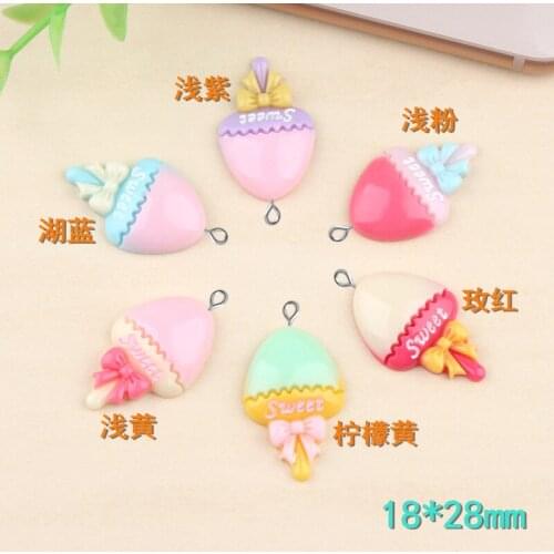 10pcs 28X18MM Mix DIY Resin sweet sugar candy charms fake food kawaii cabochon sticker craft jewelry making ornament decoration