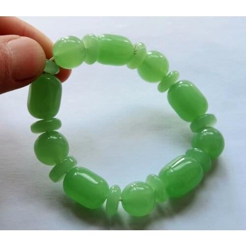 12 pcs green color glass beads bracelet fashion jewelry
