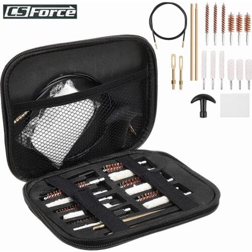 18Pcs/Set Universal Gun Cleaning Kit for .22/.357/.38/9mm/.40/.45 Caliber Rifle Handgun Pistol Hunting Gun Cleaning Tool Set