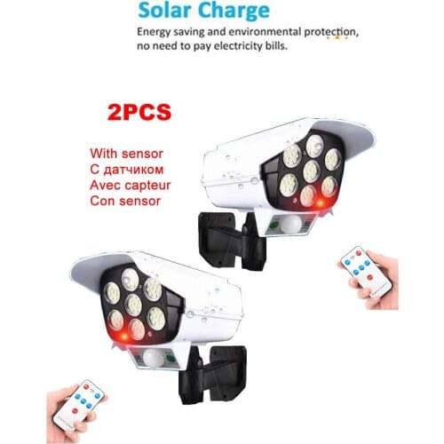 2pcs remote Solar motion sensor lamp light IP Camera PIR HD Outdoor Smart Home Security Video Surveillance Wireless IP66 WaterPr