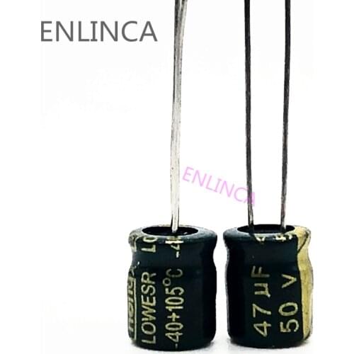 200pcs/lot Q02 high frequency low impedance 50v 47UF aluminum electrolytic capacitor size 6*7 47UF 20