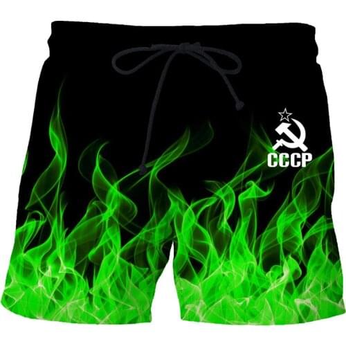 2021 summer fashion CCCP Russia Soviet Union Moscow casual mens beach fitness quick-drying swimwear street 3D printed shorts