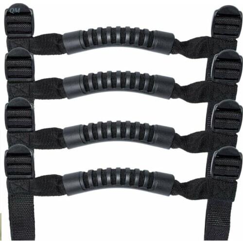 4pcs Black Roll Bar Grab Handles Grip Handle for JK JKU TJ 2011-2016 13MF