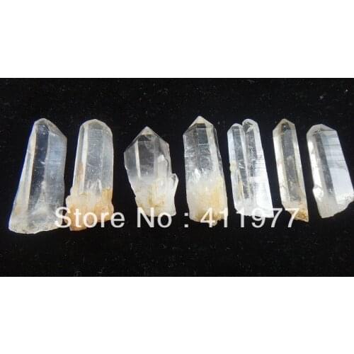 7 Rare clear natural single end lemuria seed point crystal specimen