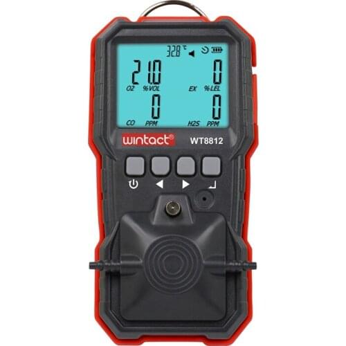 Promotion! Compound Gas Monitor Multi Rechargeable 4 In 1 Digital Combustible O2 H2S CO Gas Sensor Vibrating Light Alarm Detecto
