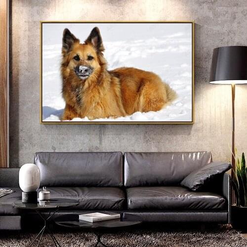 Artcozy Oil Canvas Painting brown wolf fox For Home Decoration Wall Art