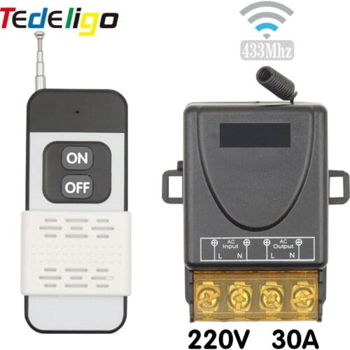 Wireless Smart Light Switch 1000M Remote ON OFF Distance AC 220V 30A Relay for Water Heater Ventilation Pump Ceiling Light