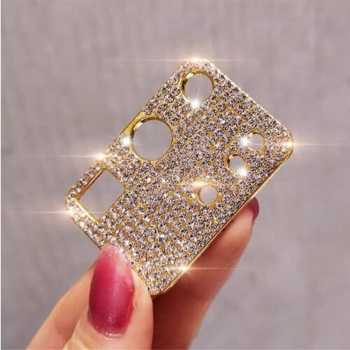 Bling Glitter Rhinestone Camera Lens Protector For Samsung Galaxy 21 S21 Ultra S21 Plus Diamond Camera Protective Ring Case S20