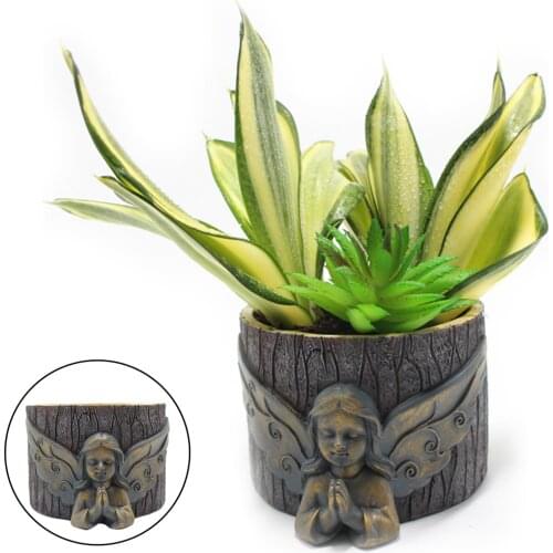 Angel Flower Pot Resin Succulent Garden Home Desktop Planter Cactus Bonsai Table Centerpieces Vase Farmhouse Housewarming Gifts
