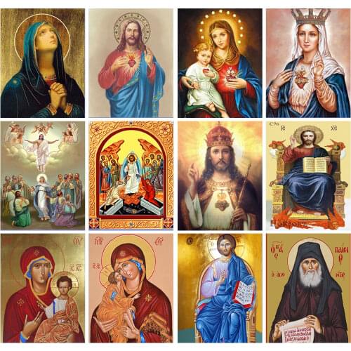 5D DIY Diamond Painting The Orthodox Church Portrait Diamond Mosaic Stitch Interior Paintings Art Picture Handicraft Home Decor