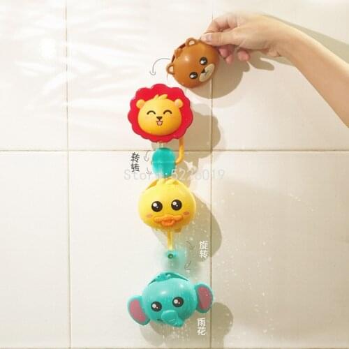 Baby Bath Toys Shower with Animal Waterwheel Interactive Toys Pipeline Water Spray Bathroom Play water Beach Toys For Kids