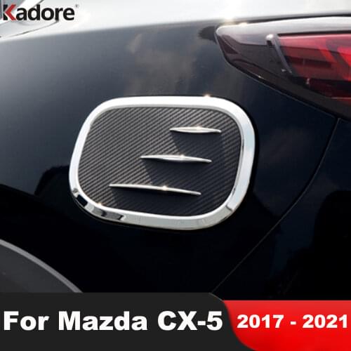 For Mazda CX5 CX-5 2017 2018 2019 2020 2021 Carbon Fiber Fuel Tank Cover Oil Filler Cap Tank Gas Cover Trim Car Accessories