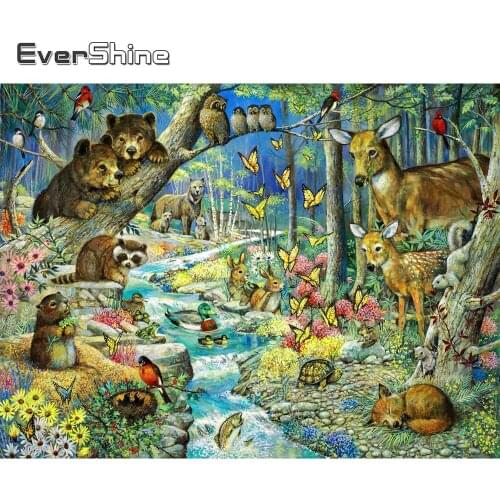 Evershine 5D DIY Diamond Embroidery Bear New Arrival Diamond Painting Animal Forest Full Square Round Drill Mosaic Wall Art