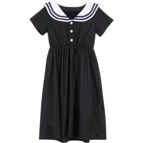Brand 2020 New Girl Cotton Dress Summer Navy Kids Dress for Girl Military Children Stripe Dress Toddler Clothes Loose Thin,#5288