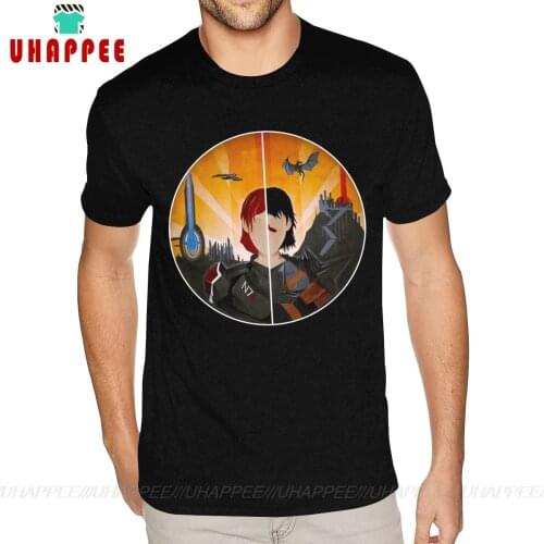 Cotton The Shepard And Hawke Mass Effect Tees T Shirts For Mens Small Size Black Tshirt