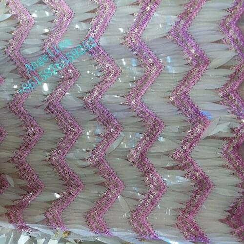 BZL-52102 big sequin embroidery net mesh tulle lace fabric for sawing/ wedding/evening dress/party