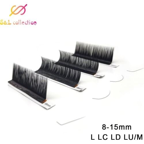 L//LC/LD/LU/M curl False Eyelash Extensions Mink Black Material 8-15mm Mixed Tray L curl Makeup Lashes