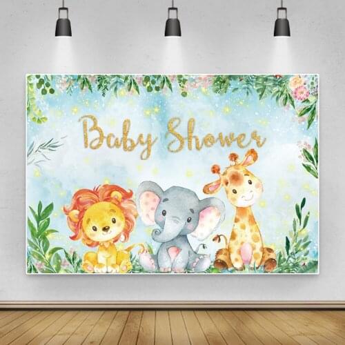 Laeaco Watercolor Baby Shower Safari Jungle Birthday Party Star Child Baby Photozone Photo Background Photo Backdrop Photostudio