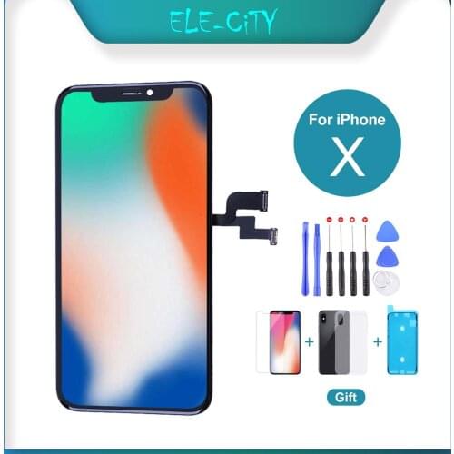 Best Quality For iPhone X OLED LCD Touch Screen Display Digitizer Assembly Replacement For iPhone X True Tone Supported Black