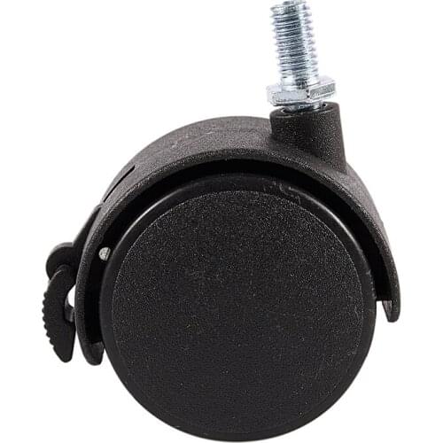 Furniture Swivel Locking Caster 8mm Screw Stem 2-inch Dia Wheel Black