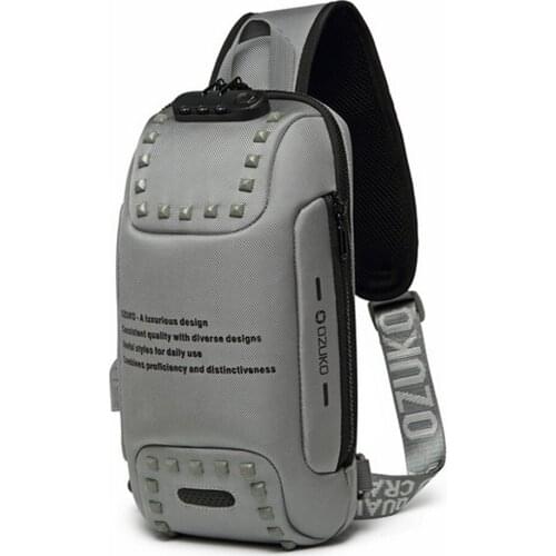 USB Anti-Theft Chest Bag Men Sling Backpack Sling Bag Crossbody Backpack Shoulder Casual Daypack Rucksack for Men