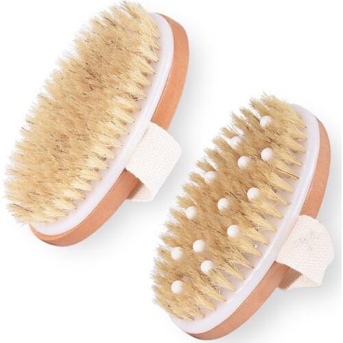 Natural Bristle Exfoliating Bathing Brush Bast Wisp Spa Massage Brush Without Handle Scrubber Brush Cleaning Brush For Body