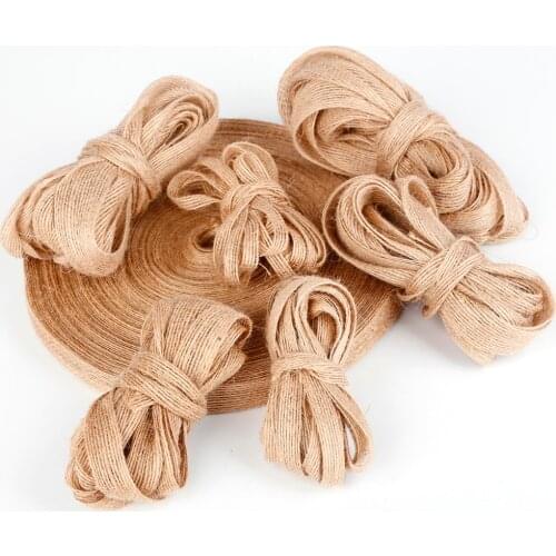 New arrival Natural Vintage Jute Burlap Ribbon Wedding Floristry Decor for DIY Wedding Party Decor Craft