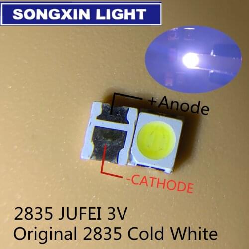 500pcs JUFEI LED Backlight 1210 3528 2835 1W 3V 107LM Cool white LCD Backlight for TV TV Application 01.JT.2835BPWP2-C