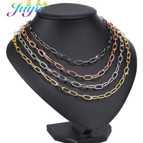 Juya DIY Pendant Choker Necklace Making Mesh Chains For Handmade Carabiner Screw Clasps Punk Jewelry Making Components Supplies
