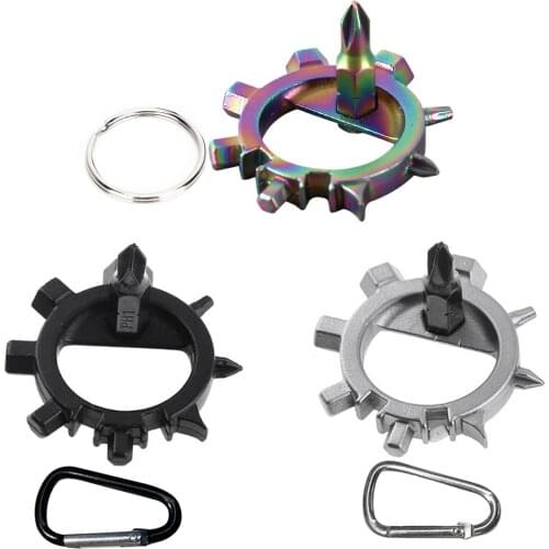 Portable Stainless Steel Bicycle Repair Tools 12 in 1 Multifunctional Screwdriver Multitool with Keychain Bottle Opener Dropship