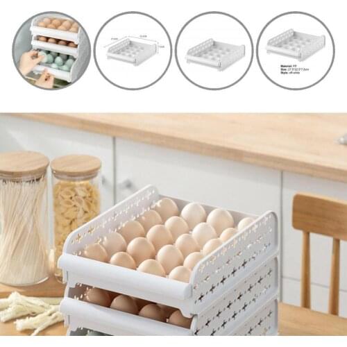 PP Practical Kitchen Containers Egg Tray Greyish White Egg Tray Well Protect for Household