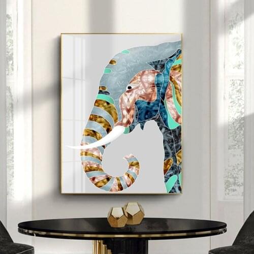 Mordern Southeast Asia Animal Indian Lucky Elephant Poster and Print Canvas Painting Art Wall Picture for Living Room Home Decor