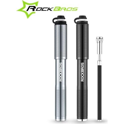 ROCKBROS Aluminum Alloy Bicycle Pump Mini Portable Air Pump for MTB Bike Cycling Tire Inflator High Pressure Schrader Presta