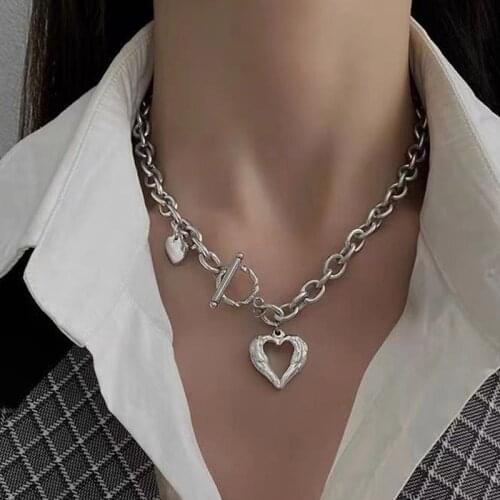 New Fashion Necklace 2021 Love Pendant Necklaces for Women Hip Hop Clavicle Chains Choker Necklace Jewelry Accessories Collares