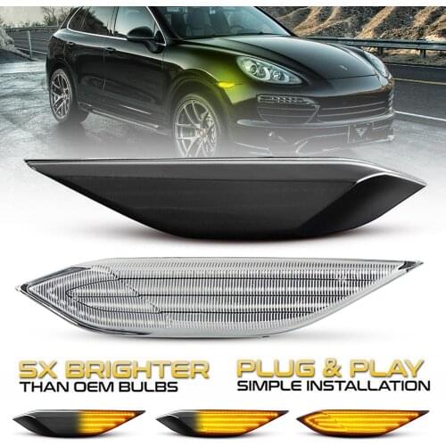 1Pair Car LED Front Side Marker Light Turn Signal Lamps 95863107100 95863107200 for Porsche 958 Cayenne 92A 2011 2012 2013 2014