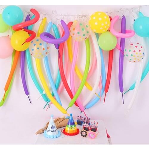 10/20/30pcs magic long metal macaron balloons DIY rose gold chrome-plated twisted ball homemade party wedding decoration